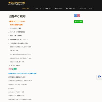 青空はりきゅう院のHP画像
